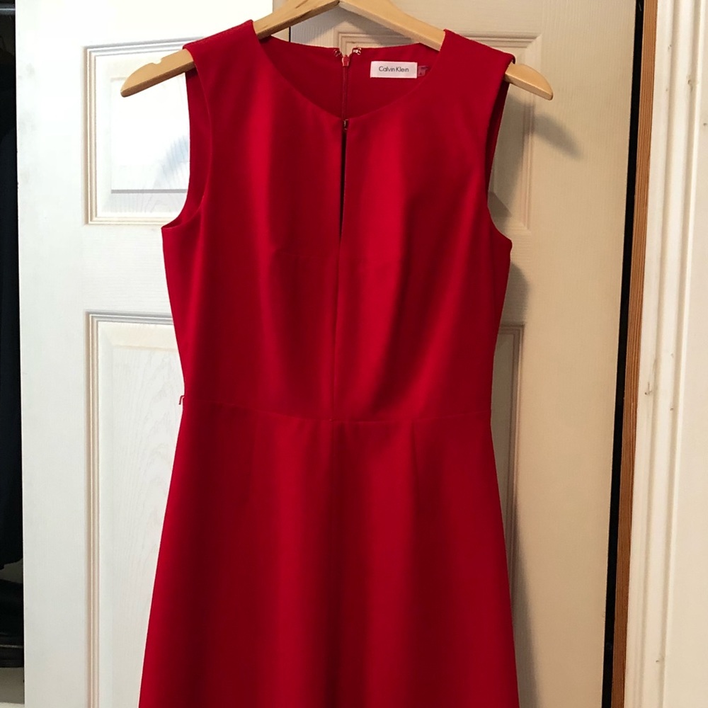 Calvin Klein Red Sleeveless Dress